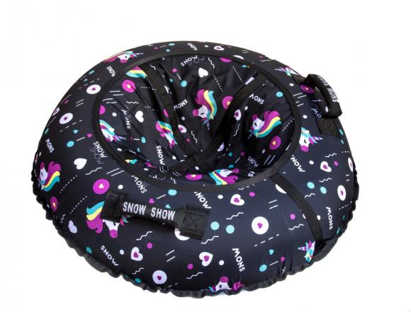 Тюбинг Snow Show "Unicorn black" D-120 см