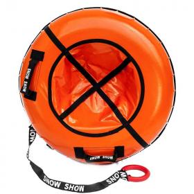 Тюбинг с пластиковым дном 100 см оранжевый