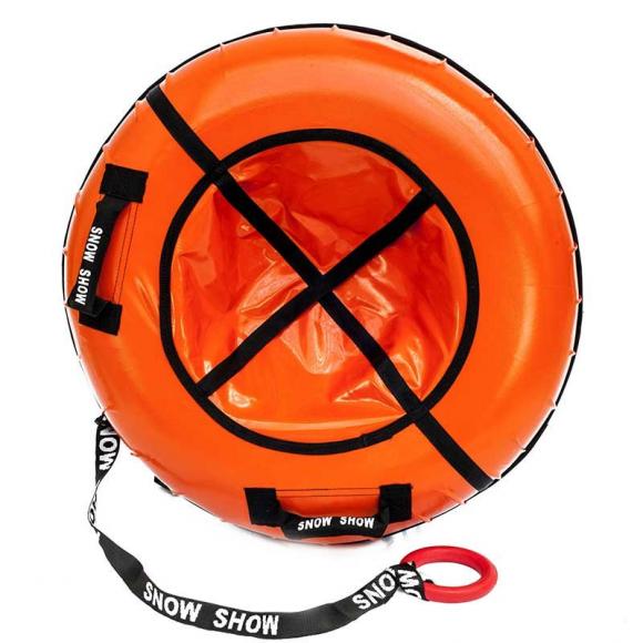 Тюбинг с пластиковым дном 100 см оранжевый