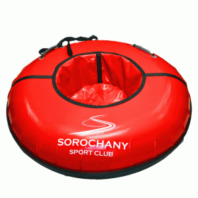 Тюбинг с пластиковым дном 85 см красный